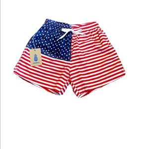 Chubbies USA Flag Bathing Suit Swim Trunks Mericas